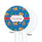 Boats & Palm Trees White Plastic 5.5" Stir Stick - Single Sided - Round - Front & Back