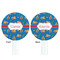 Boats & Palm Trees White Plastic 7" Stir Stick - Double Sided - Round - Front & Back