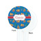 Boats & Palm Trees White Plastic 7" Stir Stick - Single Sided - Round - Front & Back