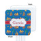 Boats & Palm Trees White Plastic Stir Stick - Single Sided - Square - Approval