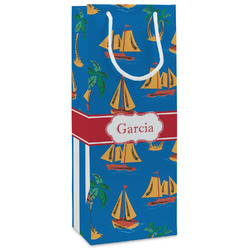 Boats & Palm Trees Wine Gift Bags - Gloss (Personalized)
