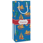 Boats & Palm Trees Wine Gift Bags - Matte (Personalized)