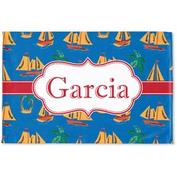 Boats & Palm Trees Woven Mat (Personalized)