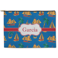 Boats & Palm Trees Zipper Pouch (Personalized)