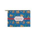 Boats & Palm Trees Zipper Pouch - Small - 8.5"x6" (Personalized)