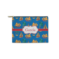Boats & Palm Trees Zipper Pouch - Small - 8.5"x6" (Personalized)