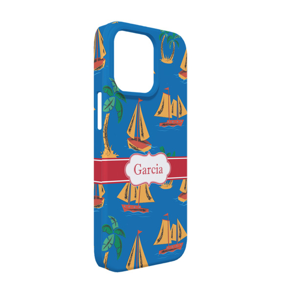 Custom Boats & Palm Trees iPhone Case - Plastic - iPhone 13 (Personalized)