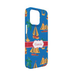 Boats & Palm Trees iPhone Case - Plastic - iPhone 13 Mini (Personalized)