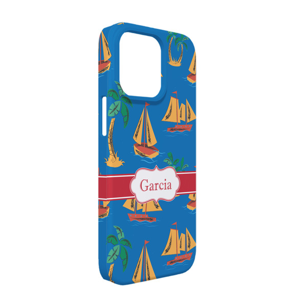 Custom Boats & Palm Trees iPhone Case - Plastic - iPhone 13 Pro (Personalized)