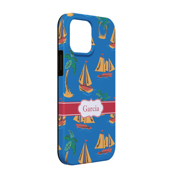 Custom Boats & Palm Trees iPhone Case - Rubber Lined - iPhone 13 Pro (Personalized)