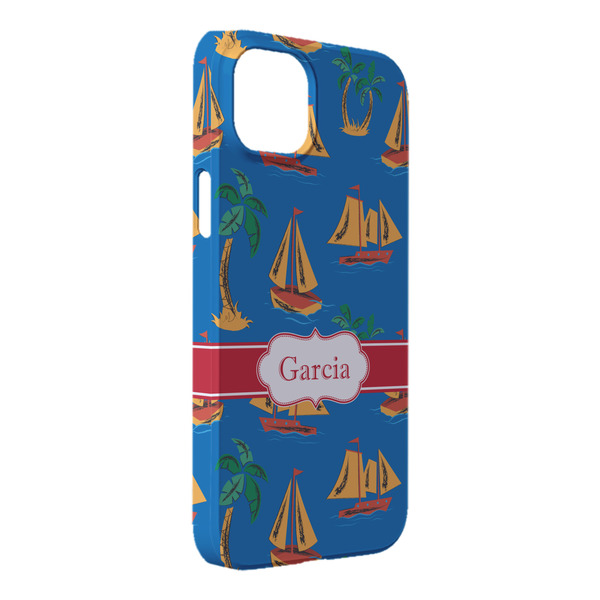 Custom Boats & Palm Trees iPhone Case - Plastic - iPhone 14 Pro Max (Personalized)