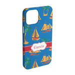 Boats & Palm Trees iPhone Case - Plastic - iPhone 15 Pro (Personalized)