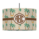 Palm Trees 12" Drum Pendant Lamp - Fabric (Personalized)