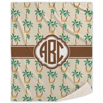 Palm Trees Sherpa Throw Blanket (Personalized)