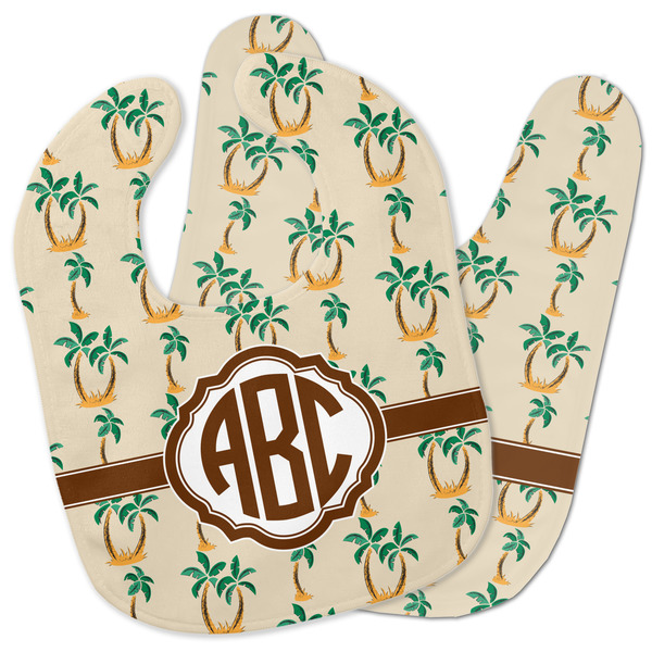 Custom Palm Trees Baby Bib w/ Monogram