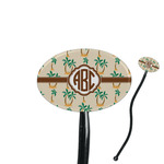 Palm Trees 7" Oval Plastic Stir Sticks - Black - Single Sided (Personalized)