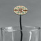 Palm Trees Black Plastic 7" Stir Stick - Oval - Main