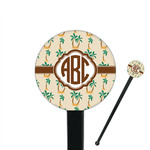 Palm Trees 7" Round Plastic Stir Sticks - Black - Double Sided (Personalized)