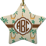 Palm Trees Star Ceramic Ornament w/ Monogram