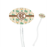 Palm Trees 7" Oval Plastic Stir Sticks - Clear (Personalized)