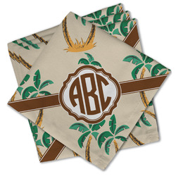 Palm Trees Cloth Cocktail Napkins - Set of 4 w/ Monogram