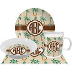 Palm Trees Dinner Set - Single 4 Pc Setting w/ Monograms