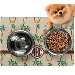 Palm Trees Dog Food Mat - Small w/ Monogram