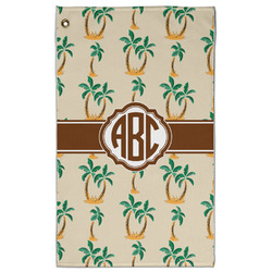 Palm Trees Golf Towel - Poly-Cotton Blend - Large w/ Monograms