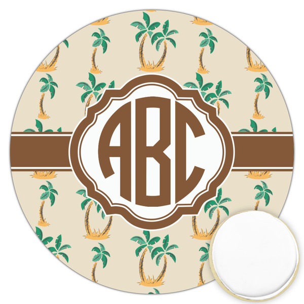 Custom Palm Trees Printed Cookie Topper - 3.25" (Personalized)