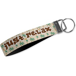 Palm Trees Wristlet Webbing Keychain Fob (Personalized)