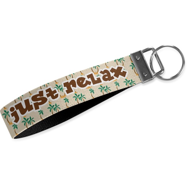 Custom Palm Trees Webbing Keychain Fob - Small (Personalized)