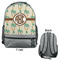 Palm Trees Large Backpack - Gray - Front & Back View