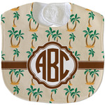 Palm Trees Velour Baby Bib w/ Monogram