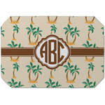 Palm Trees Dining Table Mat - Octagon (Single-Sided) w/ Monogram