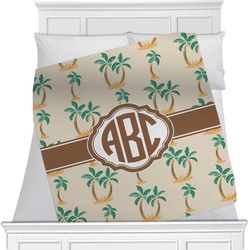 Palm Trees Minky Blanket - Twin / Full - 80"x60" - Double Sided (Personalized)