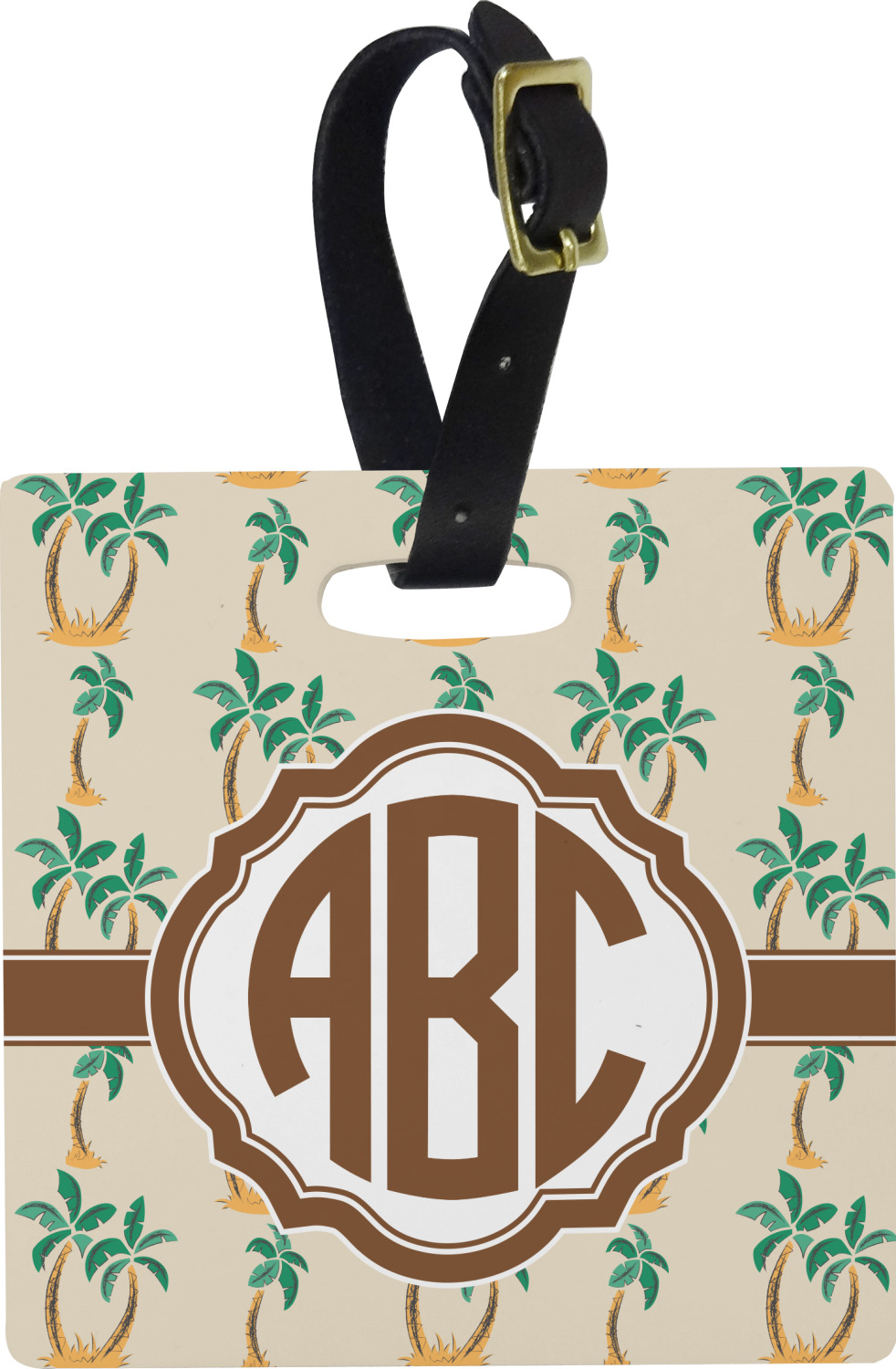 palm tree luggage tag