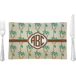 Palm Trees Glass Rectangular Lunch / Dinner Plate (Personalized)