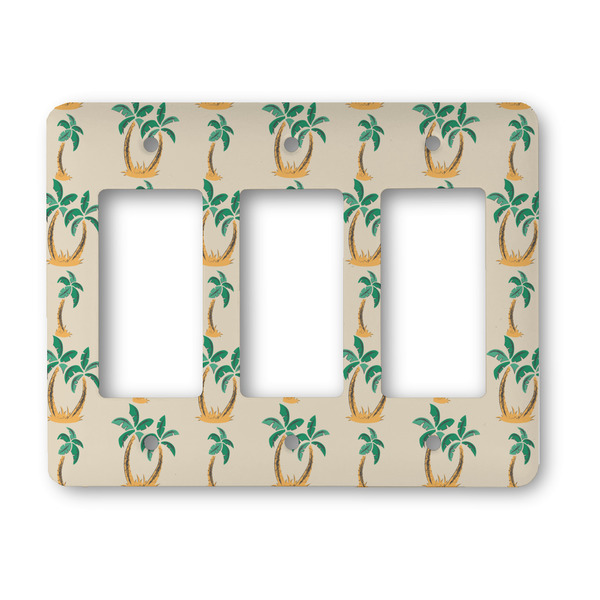 Custom Palm Trees Rocker Style Light Switch Cover - Three Switch