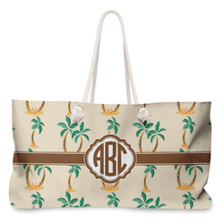 Palm Trees Large Tote Bag with Rope Handles (Personalized)