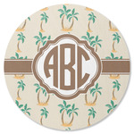 Palm Trees Round Rubber Backed Coaster (Personalized)