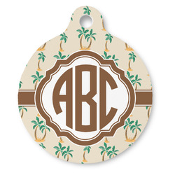 Palm Trees Round Pet ID Tag - Large (Personalized)