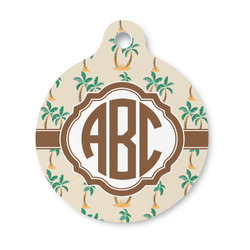 Palm Trees Round Pet ID Tag - Small (Personalized)