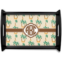 Palm Trees Black Wooden Tray - Small (Personalized)