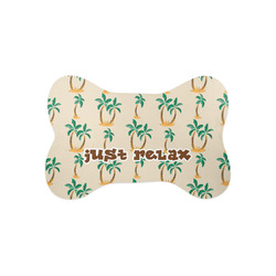 Palm Trees Bone Shaped Dog Food Mat (Small) (Personalized)