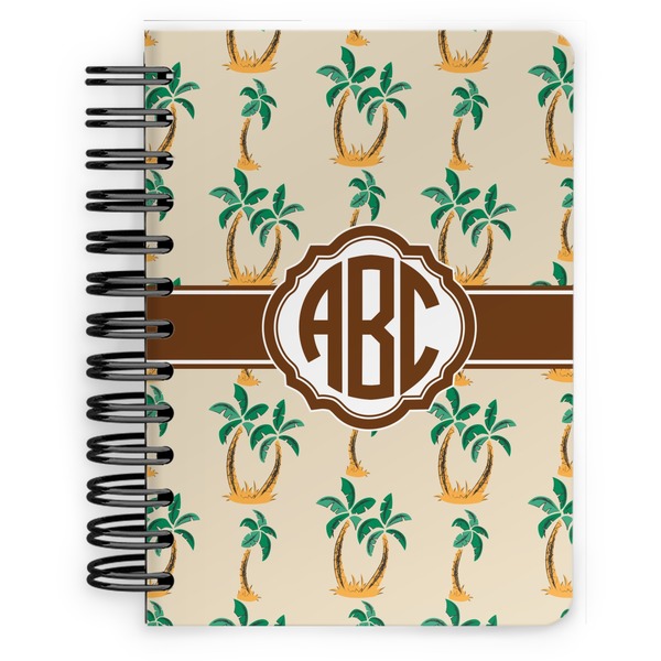 Custom Palm Trees Spiral Notebook - 5x7 w/ Monogram