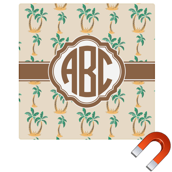 Custom Palm Trees Square Car Magnet - 6" (Personalized)