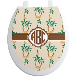 Palm Trees Toilet Seat Decal - Round (Personalized)