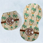 Palm Trees Burp Pads - Velour - Set of 2 w/ Monogram