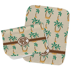 Palm Trees Burp Cloths - Fleece - Set of 2 w/ Monogram