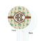 Palm Trees White Plastic 7" Stir Stick - Single Sided - Round - Front & Back